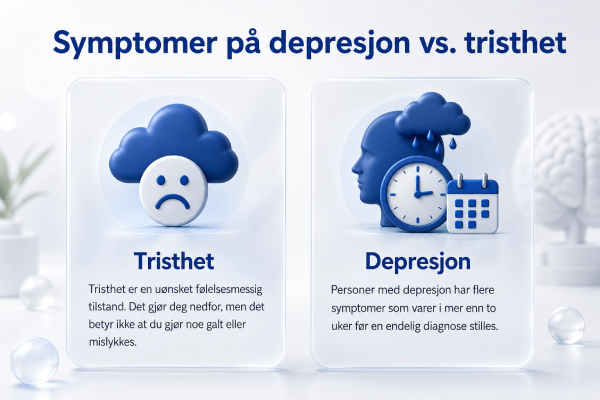 Symptomer på depresjon vs. tristhet