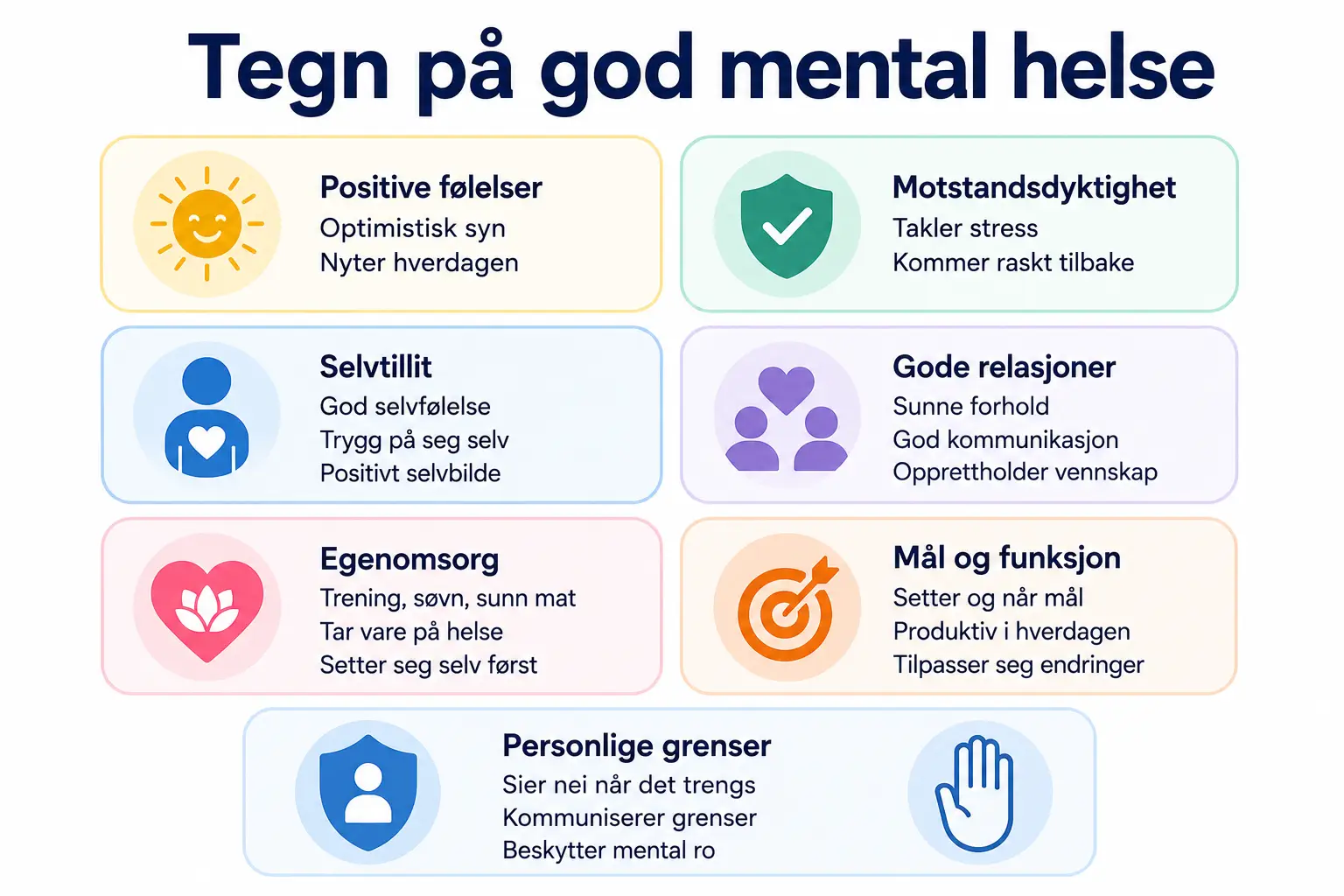 Tegn på god mental helse