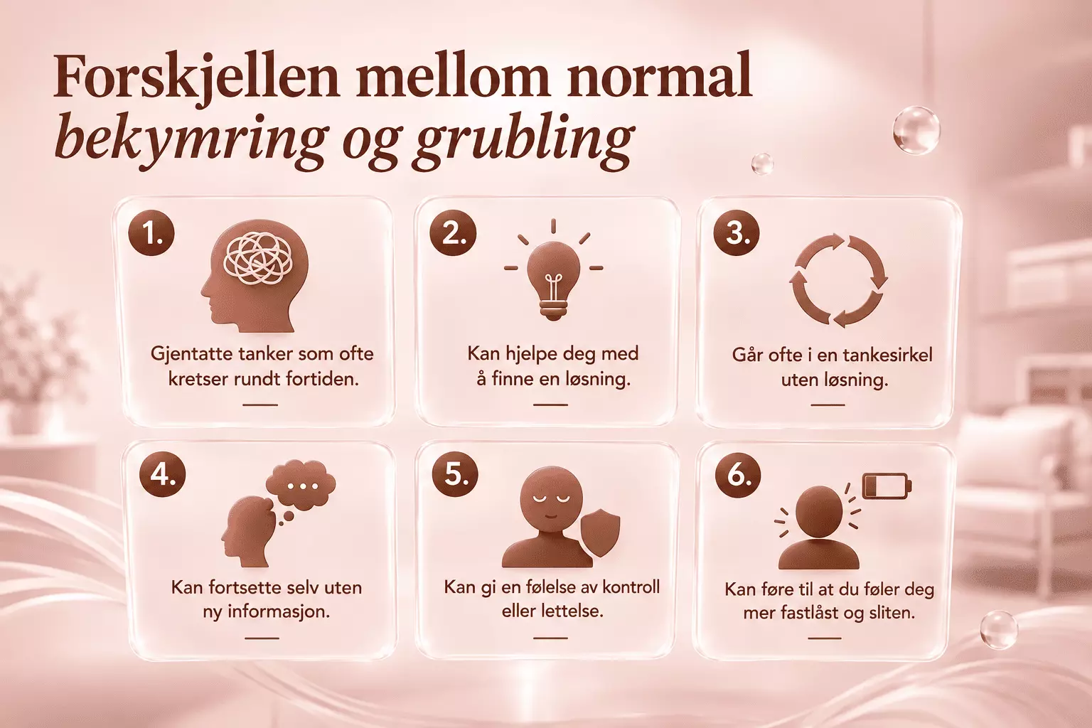 Forskjellen mellom normal bekymring og grubling.
