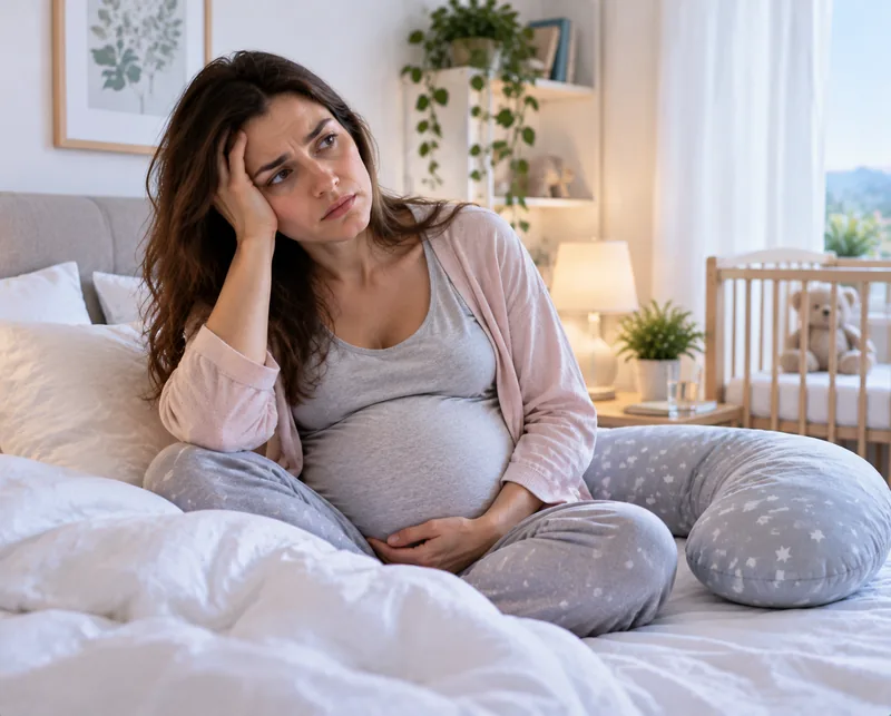 En gravid person som hviler