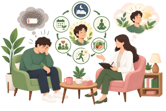 An illustration of plants and recovery